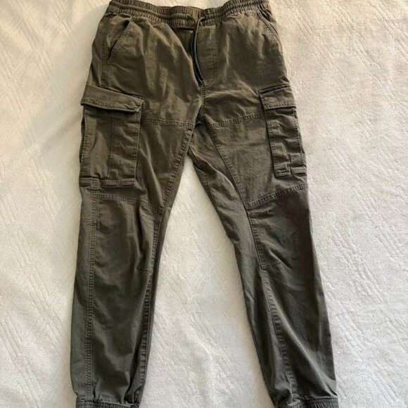 H& M Pants Women's Medium Cargo Slim Fit Coupe etroite Green 6 pockets - Picture 1 of 6